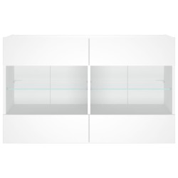 Meuble TV mural avec lumières LED blanc 98,5x30x60,5 cm 626568626568