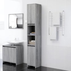Armoire de bain Sonoma gris 30x30x183,5 cm Bois d'ingénierie 626571626571