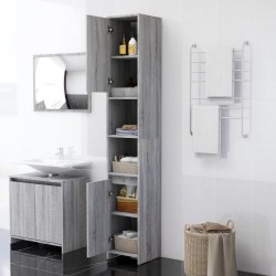Armoire de bain Sonoma gris 30x30x183,5 cm Bois d'ingénierie 626571626571