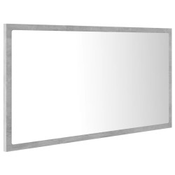 Miroir à LED de salle de bain Gris béton 80x8,5x37 cm Acrylique 626573626573