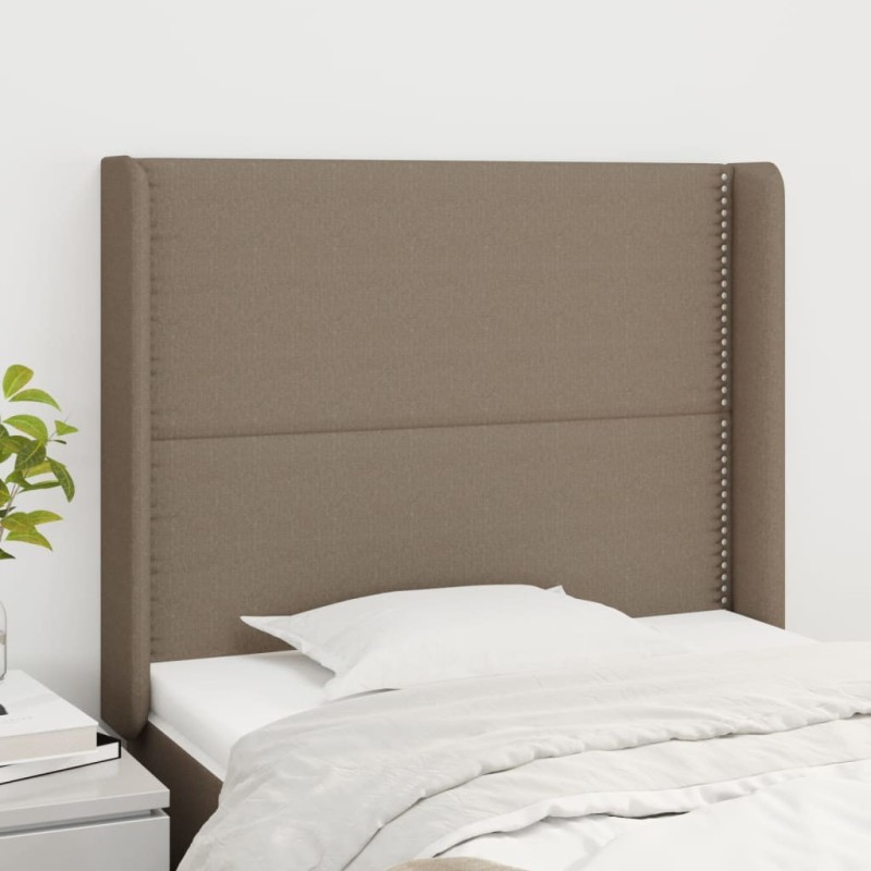 Tête de lit avec oreilles Taupe 103x16x118/128 cm Tissu 626574626574