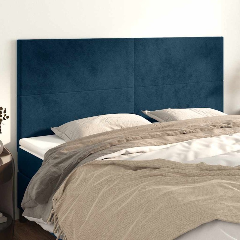 Tête de lit Bleu foncé 180 x 5 x 118/128 cm Velours 626575626575