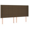 Tête de lit à LED Marron foncé 203x16x118/128 cm Tissu 626577626577