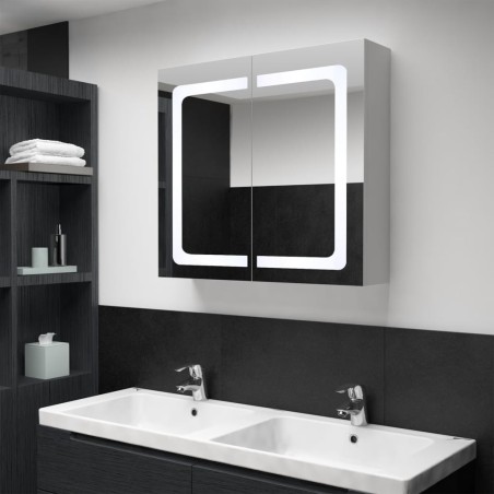 Armoire de salle de bain à miroir LED 80x12,2x68 cm 626581626581