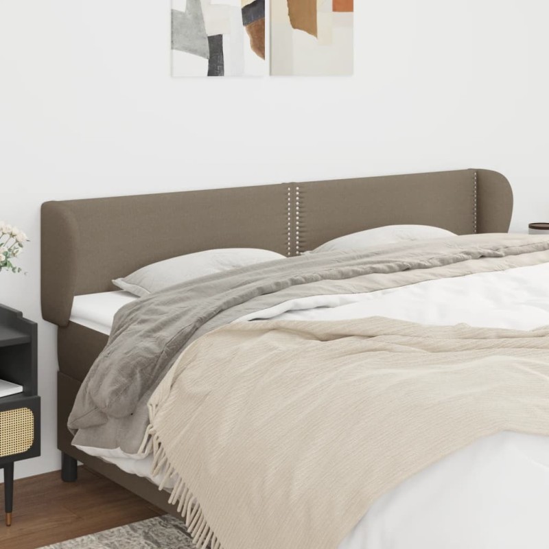 Tête de lit avec oreilles Taupe 203x23x78/88 cm Tissu 626583626583