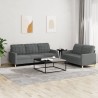 Ensemble de canapés 2 pcs avec coussins Gris foncé Tissu 626585626585