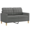 Ensemble de canapés 2 pcs avec coussins Gris foncé Tissu 626585626585