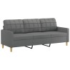 Ensemble de canapés 2 pcs avec coussins Gris foncé Tissu 626585626585