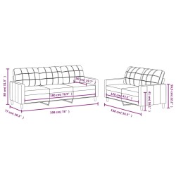 Ensemble de canapés 2 pcs avec coussins Gris foncé Tissu 626585626585
