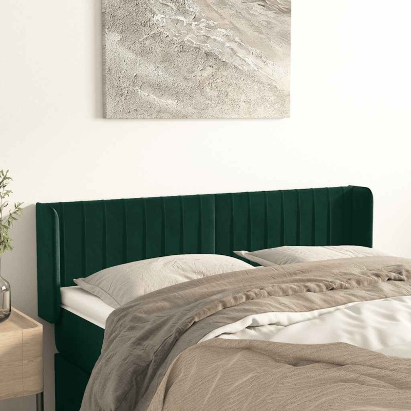 Tête de lit avec oreilles Vert foncé 147x16x78/88 cm Velours 626586626586