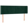 Tête de lit avec oreilles Vert foncé 147x16x78/88 cm Velours 626586626586