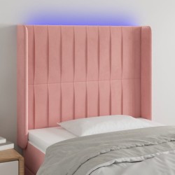 Tête de lit à LED Rose 103x16x118/128 cm Velours 626592626592