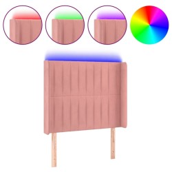 Tête de lit à LED Rose 103x16x118/128 cm Velours 626592626592