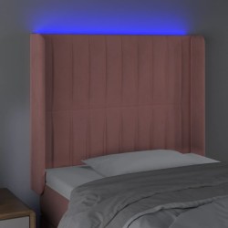 Tête de lit à LED Rose 103x16x118/128 cm Velours 626592626592