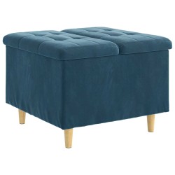 Pouf de rangement avec coussin Bleu 60 x 60 x 45 cm Velours 626594626594