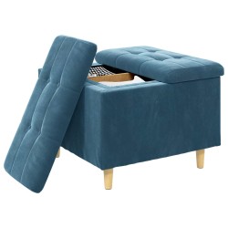 Pouf de rangement avec coussin Bleu 60 x 60 x 45 cm Velours 626594626594