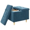 Pouf de rangement avec coussin Bleu 60 x 60 x 45 cm Velours 626594626594