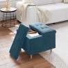 Pouf de rangement avec coussin Bleu 60 x 60 x 45 cm Velours 626594626594
