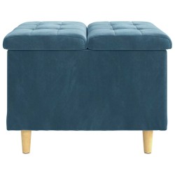Pouf de rangement avec coussin Bleu 60 x 60 x 45 cm Velours 626594626594