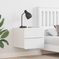 Table de chevet 2 pcs Blanc 39 x 34 x 33 cm Bois de pin massif 626597626597