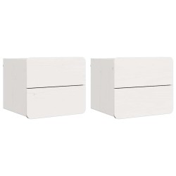 Table de chevet 2 pcs Blanc 39 x 34 x 33 cm Bois de pin massif 626597626597