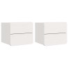 Table de chevet 2 pcs Blanc 39 x 34 x 33 cm Bois de pin massif 626597626597
