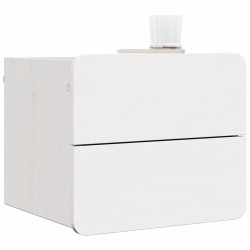 Table de chevet 2 pcs Blanc 39 x 34 x 33 cm Bois de pin massif 626597626597