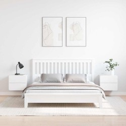 Table de chevet 2 pcs Blanc 39 x 34 x 33 cm Bois de pin massif 626597626597