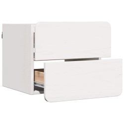 Table de chevet 2 pcs Blanc 39 x 34 x 33 cm Bois de pin massif 626597626597