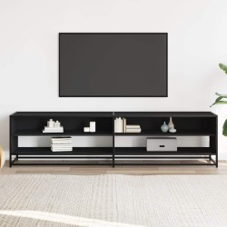 Meuble TV noir 180,5x40x46 cm bois d'ingénierie 626603626603