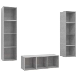 Ensemble de meuble TV 3 pcs Gris béton Bois d'ingénierie 626604626604