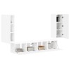 Ensemble de meuble TV mural 4 pcs Blanc Bois d'ingénierie 626605626605
