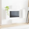 Ensemble de meuble TV mural 4 pcs Blanc Bois d'ingénierie 626605626605