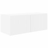 Ensemble de meuble TV mural 4 pcs Blanc Bois d'ingénierie 626605626605