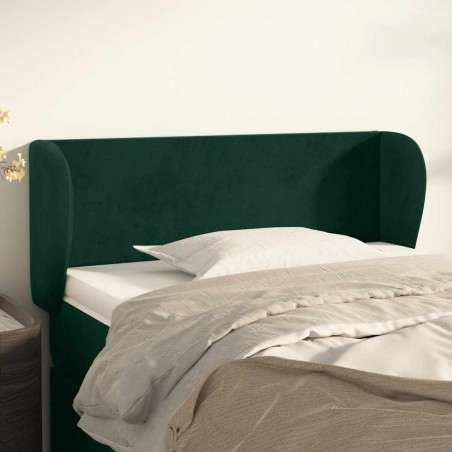 Tête de lit avec oreilles Vert foncé 83x23x78/88 cm Velours 626606626606