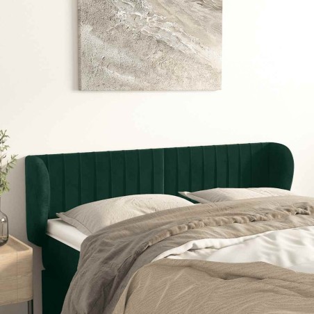 Tête de lit avec oreilles Vert foncé 147x23x78/88 cm Velours  626615626615
