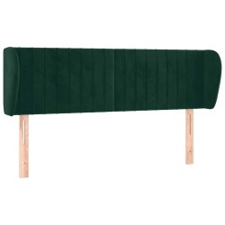 Tête de lit avec oreilles Vert foncé 147x23x78/88 cm Velours  626615626615