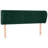Tête de lit avec oreilles Vert foncé 147x23x78/88 cm Velours  626615626615