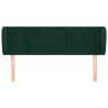 Tête de lit avec oreilles Vert foncé 147x23x78/88 cm Velours  626615626615