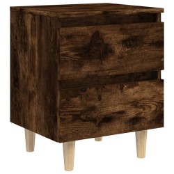 Table de chevet avec pieds en bois Chêne fumé 40x35x50 cm 626616626616