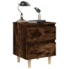 Table de chevet avec pieds en bois Chêne fumé 40x35x50 cm 626616626616