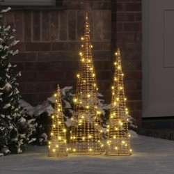 Sapin de Noël avec 90 LED 3 pcs Blanc chaud 20 x 20 x 80 cm PET 626619626619