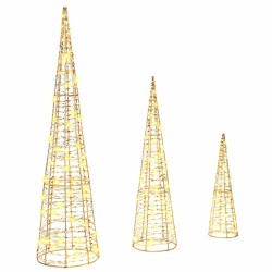 Sapin de Noël avec 90 LED 3 pcs Blanc chaud 20 x 20 x 80 cm PET 626619626619