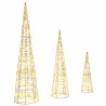 Sapin de Noël avec 90 LED 3 pcs Blanc chaud 20 x 20 x 80 cm PET 626619626619
