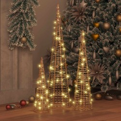 Sapin de Noël avec 90 LED 3 pcs Blanc chaud 20 x 20 x 80 cm PET 626619626619