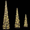 Sapin de Noël avec 90 LED 3 pcs Blanc chaud 20 x 20 x 80 cm PET 626619626619