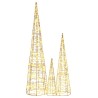 Sapin de Noël avec 90 LED 3 pcs Blanc chaud 20 x 20 x 80 cm PET 626619626619