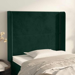 Tête de lit avec oreilles Vert foncé 103x16x118/128 cm Velours 626621626621