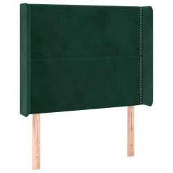 Tête de lit avec oreilles Vert foncé 103x16x118/128 cm Velours 626621626621