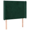 Tête de lit avec oreilles Vert foncé 103x16x118/128 cm Velours 626621626621